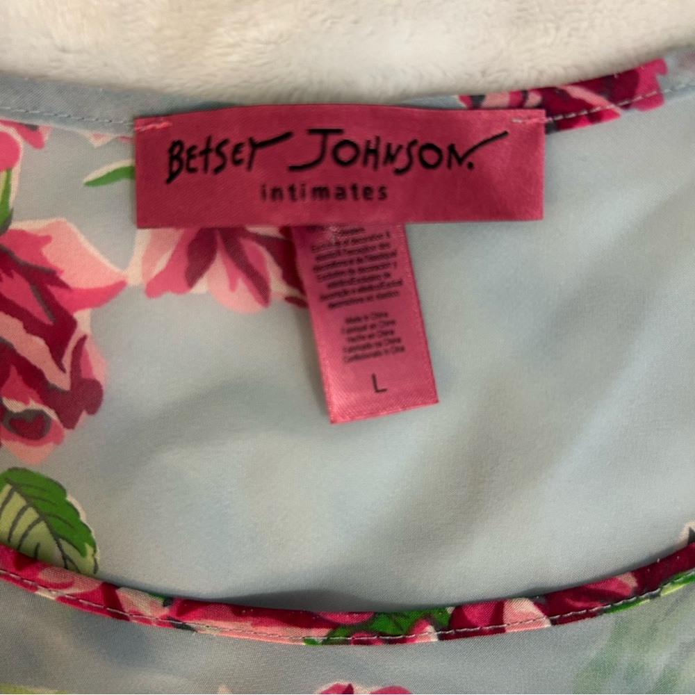 Betsey Johnson Intimates Floral Gown/Slip Dress sz L Romantic Coquette Boho - Picture 6 of 9